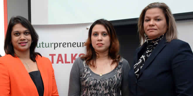 Faizah Marden, Vashinee Bheemul et Pamela Bussie,