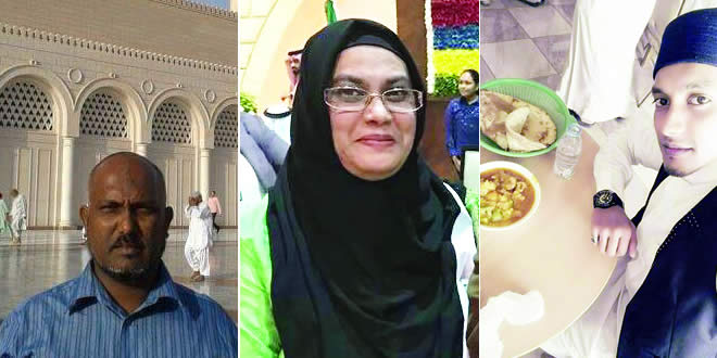 Nazeer Beekawah, Swaleha Dowlet et Mohammad Sameer Beg