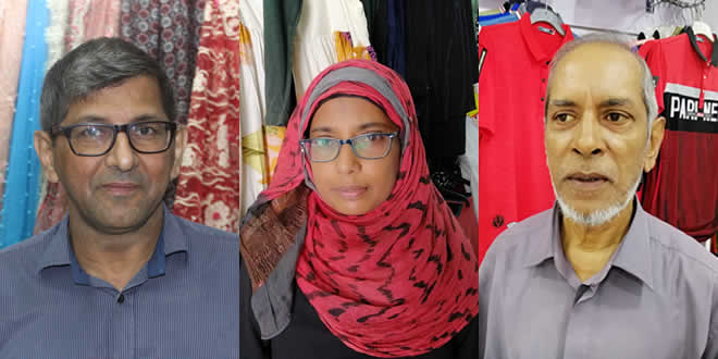 Reshad Ghanty, Koulshid Nabeebux et Sadeck Lallmahomed