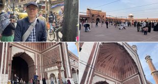 Immersion à Dariba Kalan, rue historique du XVIIe siècle nichée au cœur de Chandni Chowk, dans le Vieux Delhi. L’immense esplanade de la Jama Masjid, véritable lieu d’évasion suspendu au-dessus du tumulte de la cité. L’entrée de la salle de prière, bâtie en 1656. Son architecture allie le marbre blanc au grès rouge, un matériau et des formes inspirés du Rajasthan. Culminant à 40 mètres, le minaret est accessible par un escalier intérieur étroit de 121 marches.